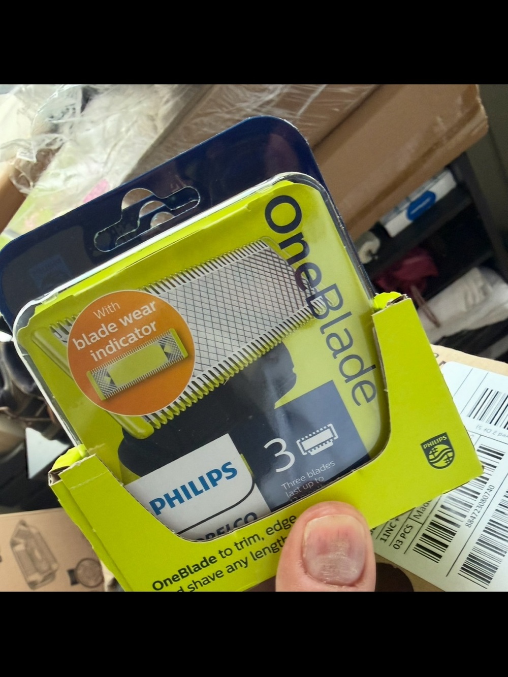 Philips OneBlade Replacement Blades - Lime Green & Dark Blue Pack